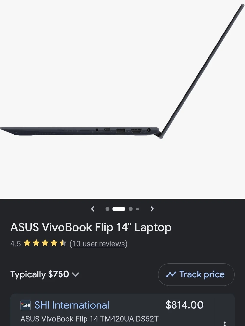 ASUS VivoBook Flip 14 Convertible Laptop in Dark Gray